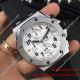 2017 Fake Audemars Piguet Stainless Steel White Chronograph Black Rubber Band (3)_th.jpg